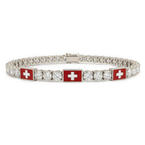 Diamond Tennis Bracelet with Switzerland Flag no. 3 image 1