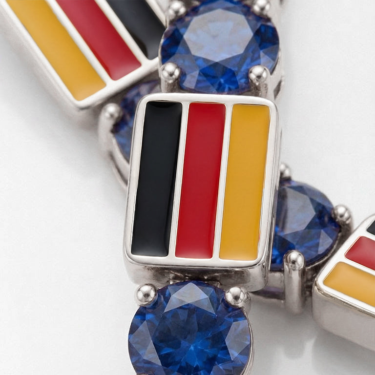 Sapphire Tennis Bracelet with Germany Flag no. 15