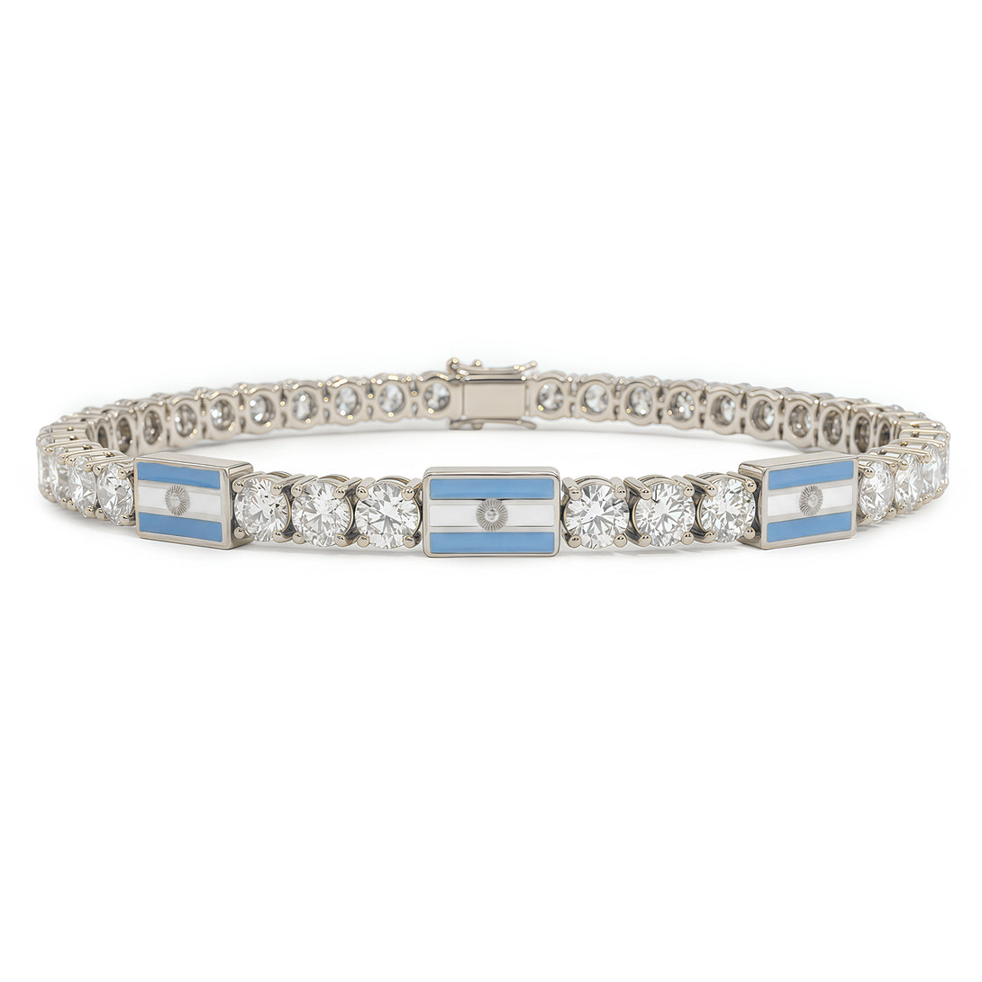 Diamond Tennis Bracelet with Argentina Flag no. 3