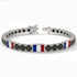Black Diamond Tennis Bracelet with France Flag no. 9 image 2