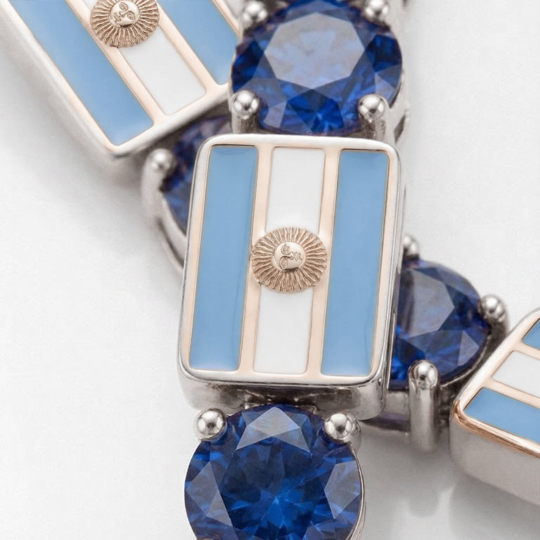 Sapphire Tennis Bracelet with Argentina Flag no. 15