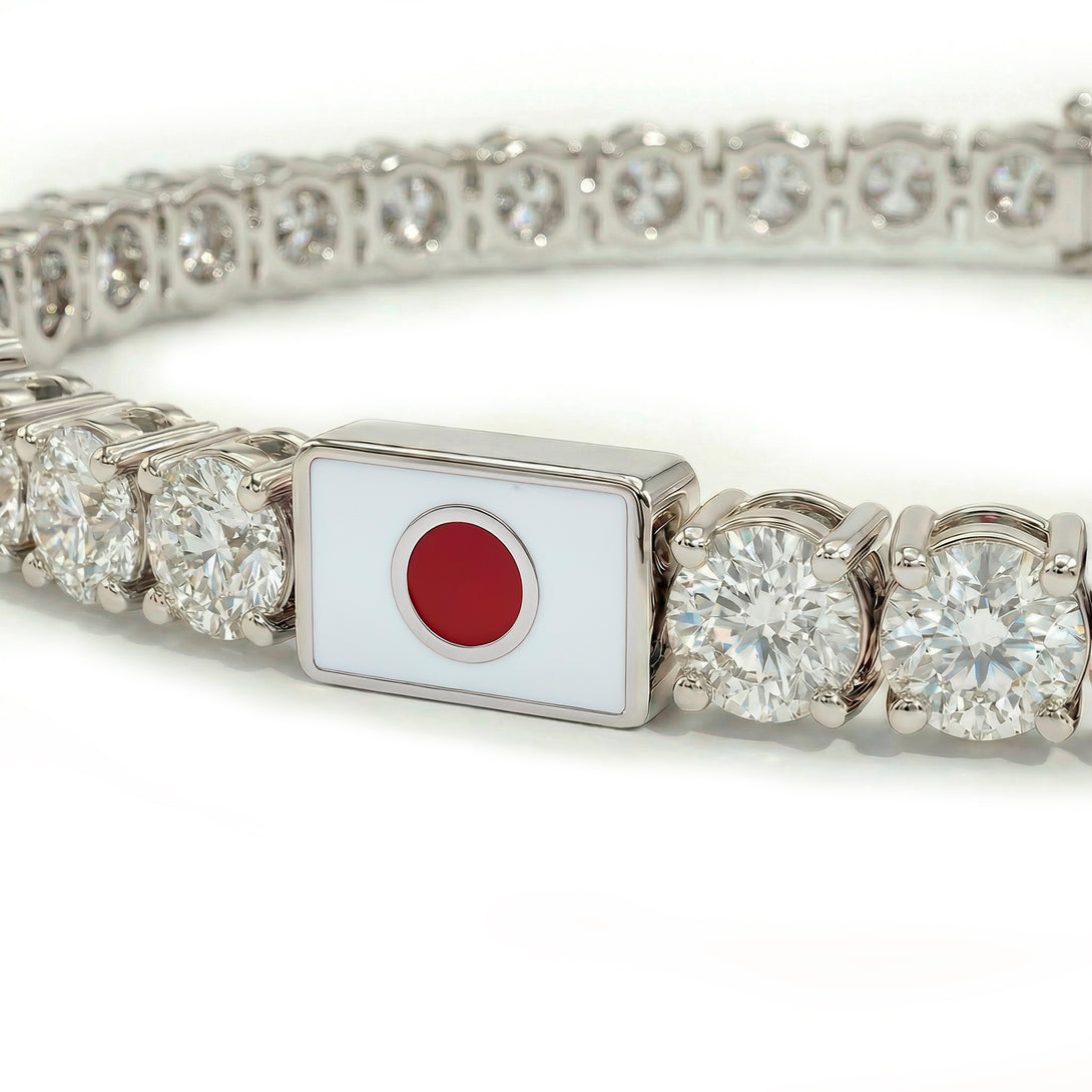 Diamond Tennis Bracelet with Japan Flag no. 3