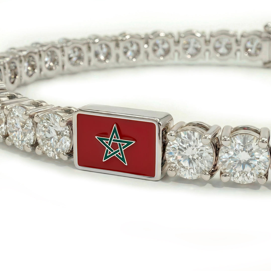 Diamond Tennis Bracelet with Morocco Flag no. 3