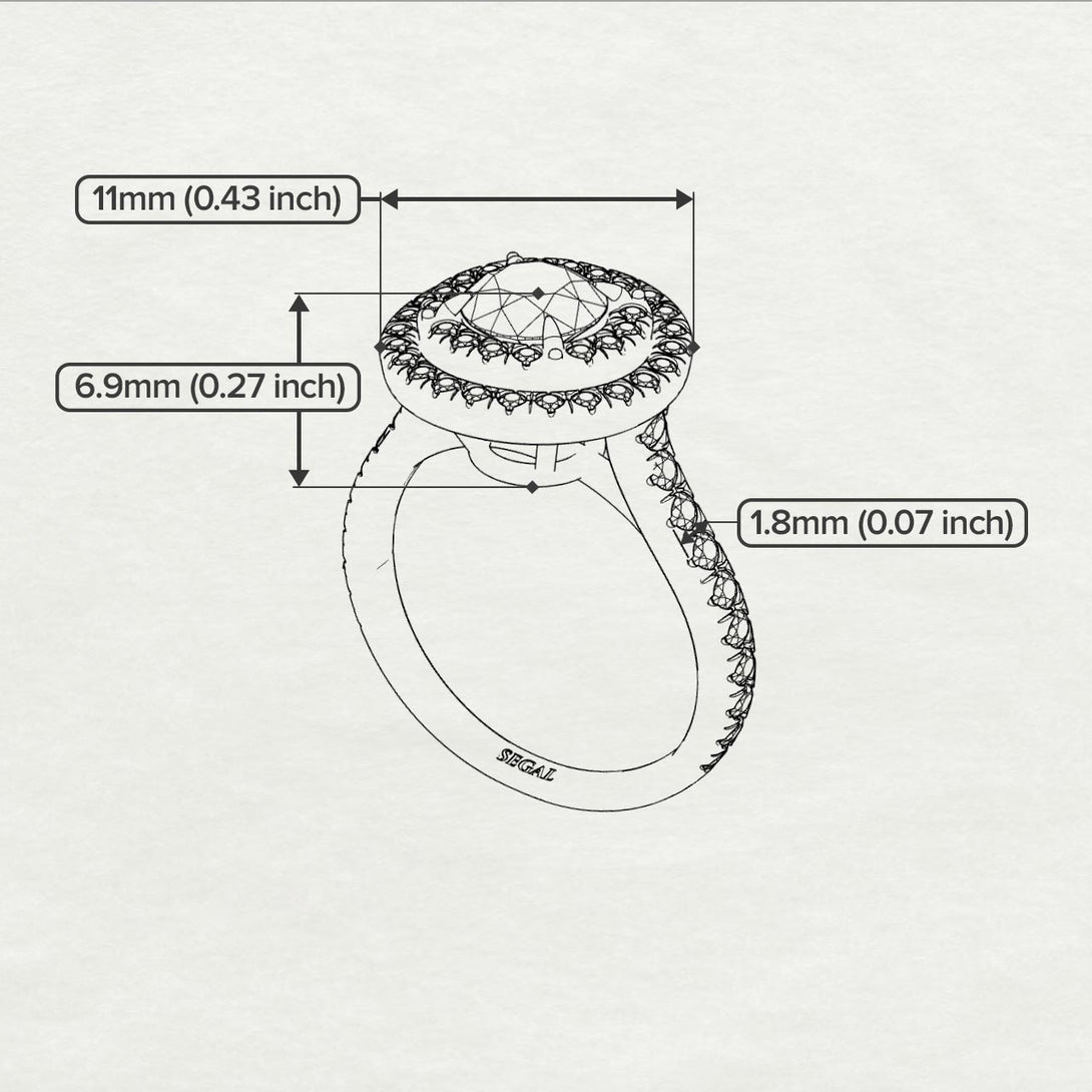 Double Halo Brown Diamond Ring - Zoey No. 1101