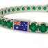 Emerald Tennis Bracelet with Australia Flag no. 6