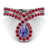 Tanzanite Pear Shape Stacking Bridal Set - Emilia No. 212