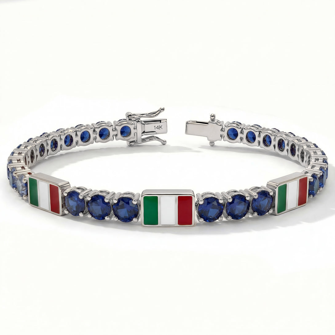 Sapphire Tennis Bracelet with Mexico Flag no. 15