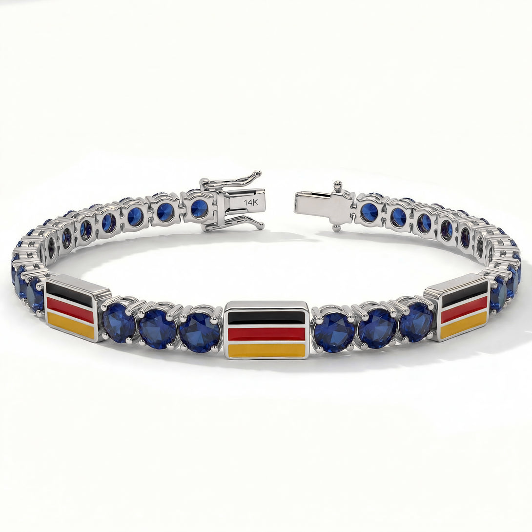 Sapphire Tennis Bracelet with Germany Flag no. 15