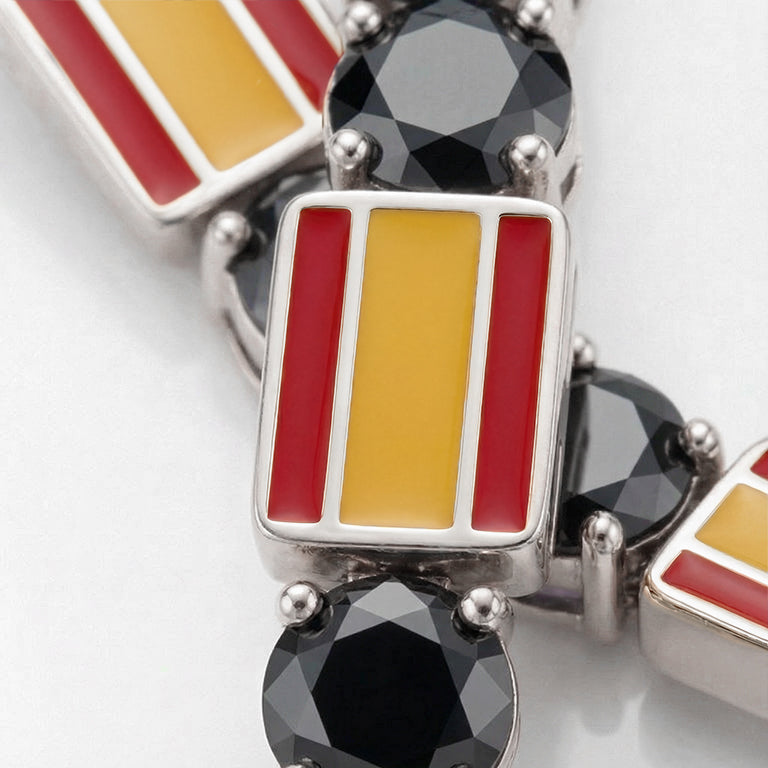Black Diamond Tennis Bracelet with Spain Flag no. 9