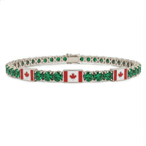 Emerald Tennis Bracelet with Canada Flag no. 6 image 1