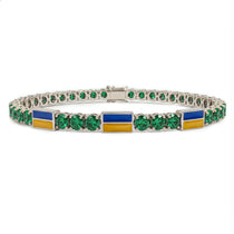 Emerald Tennis Bracelet with Ukraine Flag no. 6 image 1