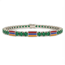 Emerald Tennis Bracelet with Armenia Flag no. 6 image 1