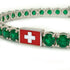 Emerald Tennis Bracelet with Switzerland Flag no. 6 image 4