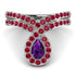 Amethyst Pear Shape Stacking Bridal Set - Emilia No. 312