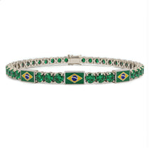 Emerald Tennis Bracelet with Brazil Flag no. 6 image 1