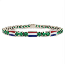 Emerald Tennis Bracelet with Netherlands Flag no. 6 image 1