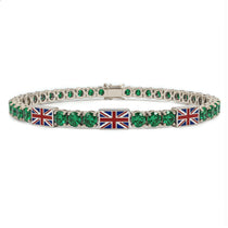Emerald Tennis Bracelet with United Kingdom Flag no. 6 image 1