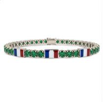 Emerald Tennis Bracelet with France Flag no. 6 image 1