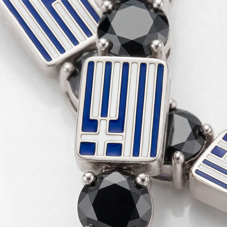 Black Diamond Tennis Bracelet with Greece Flag no. 9