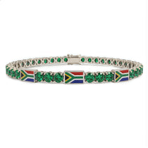 Emerald Tennis Bracelet with South Africa Flag no. 6 image 1