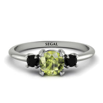 Classic Three Stone Peridot Engagement Ring - Valentina No. 709 image 1