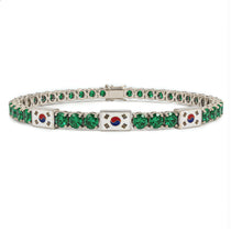 Emerald Tennis Bracelet with South Korea Flag no. 6 image 1