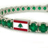 Emerald Tennis Bracelet with Lebanon Flag no. 6