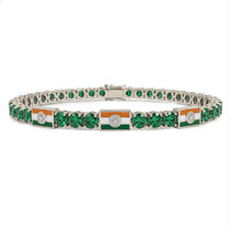 Emerald Tennis Bracelet with India Flag no. 6 image 1