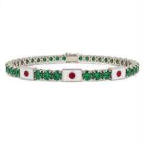 Emerald Tennis Bracelet with Japan Flag no. 6 image 1