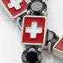 Black Diamond Tennis Bracelet with Switzerland Flag no. 9 image 3