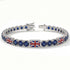 Sapphire Tennis Bracelet with United Kingdom Flag no. 15