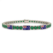 Emerald Tennis Bracelet with Australia Flag no. 6 image 1