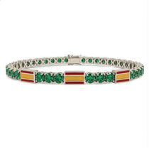 Emerald Tennis Bracelet with Spain Flag no. 6 image 1