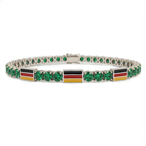Emerald Tennis Bracelet with Germany Flag no. 6 image 1