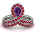Amethyst Pear Shape Stacking Bridal Set - Emilia No. 312 image 1