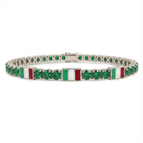 Emerald Tennis Bracelet with Italy Flag no. 6 image 1