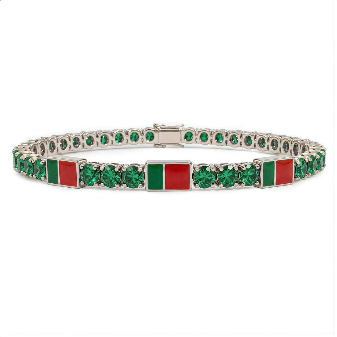 Emerald Tennis Bracelet with Portugal Flag no. 6