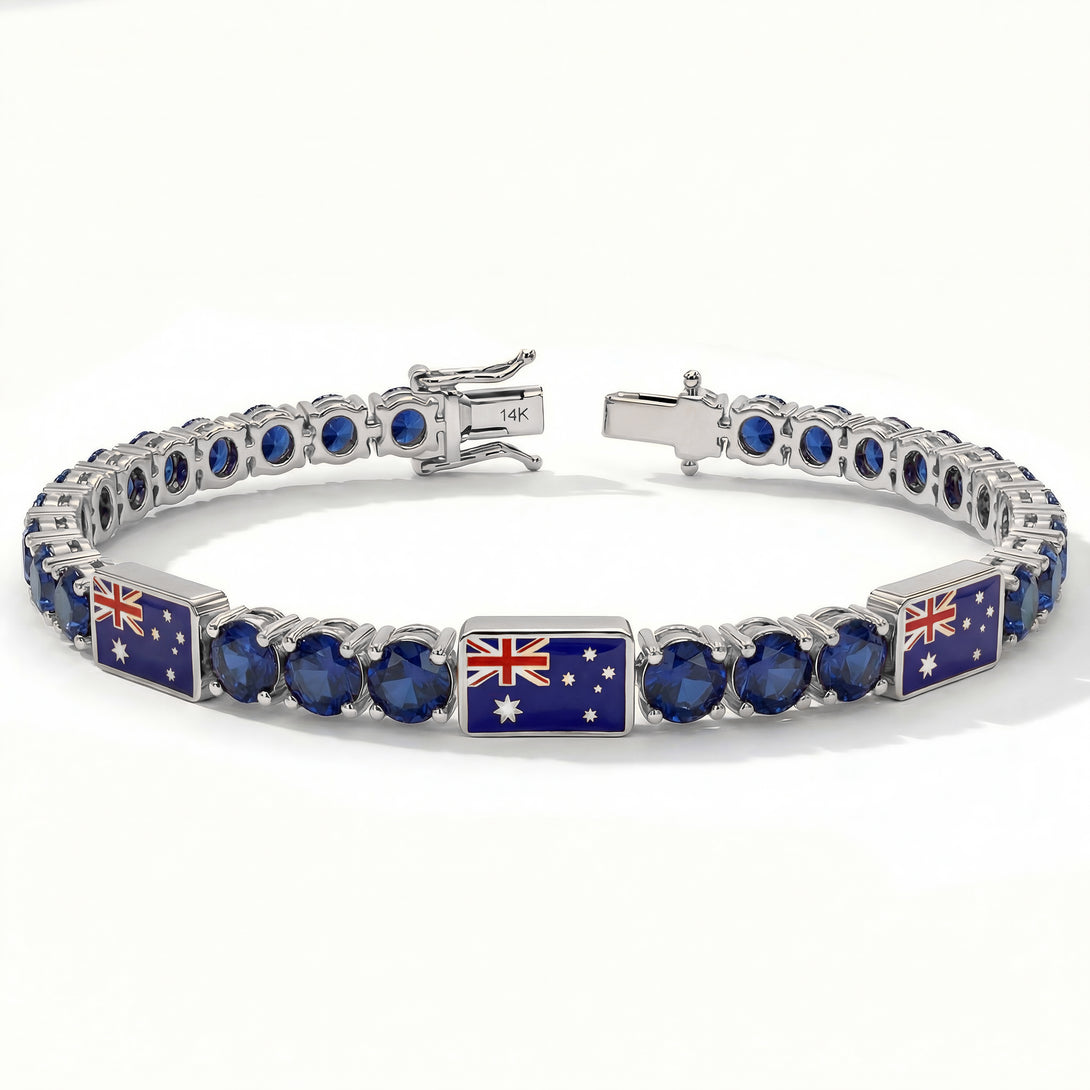 Sapphire Tennis Bracelet with Australia Flag no. 15
