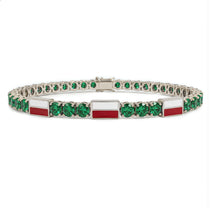 Emerald Tennis Bracelet with Poland Flag no. 6 image 1