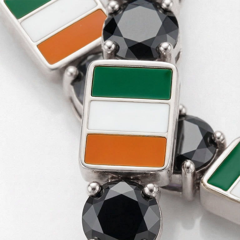 Black Diamond Tennis Bracelet with Ireland Flag no. 9