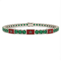 Emerald Tennis Bracelet with Morocco Flag no. 6 image 1