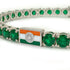 Emerald Tennis Bracelet with India Flag no. 6