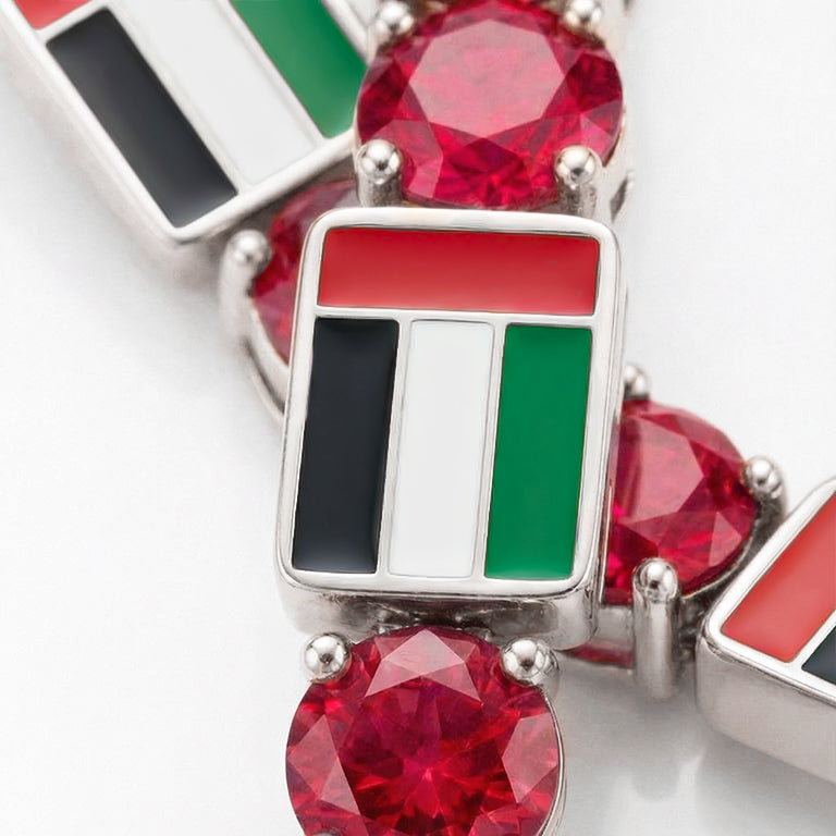 Ruby Tennis Bracelet with United Arab Emirates Flag no. 12