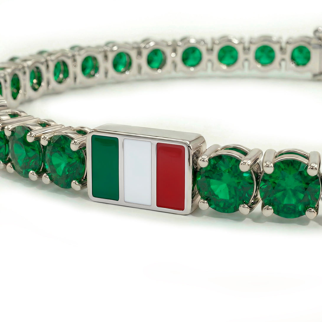 Emerald Tennis Bracelet with Mexico Flag no. 6
