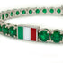 Emerald Tennis Bracelet with Italy Flag no. 6