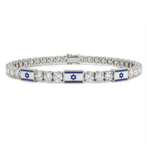 Diamond Tennis Bracelet with Israeli Flag no. 3 image 1