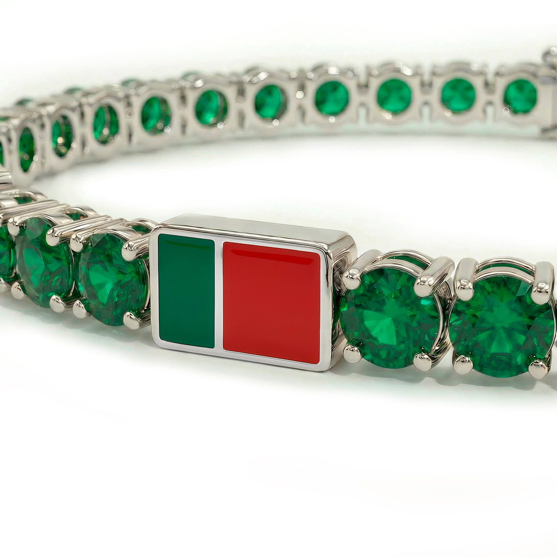 Emerald Tennis Bracelet with Portugal Flag no. 6
