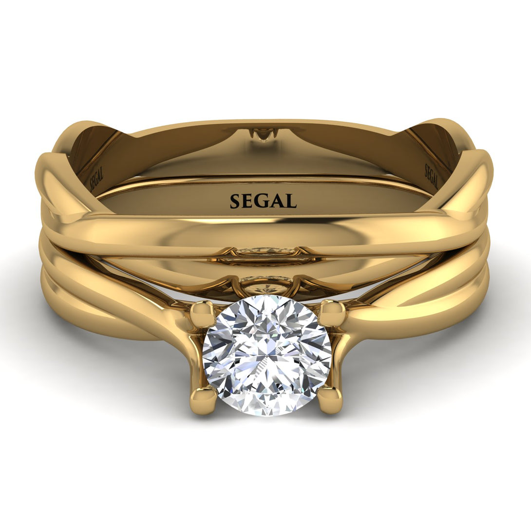 Mattaching wedding band for Solitaire Twist Shank Diamond Ring - Eleanor No. 20