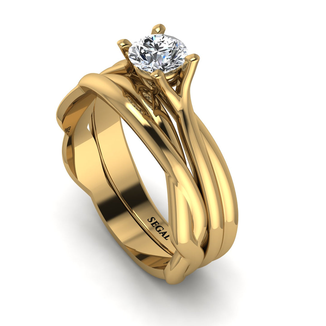 Mattaching wedding band for Solitaire Twist Shank Diamond Ring - Eleanor No. 20