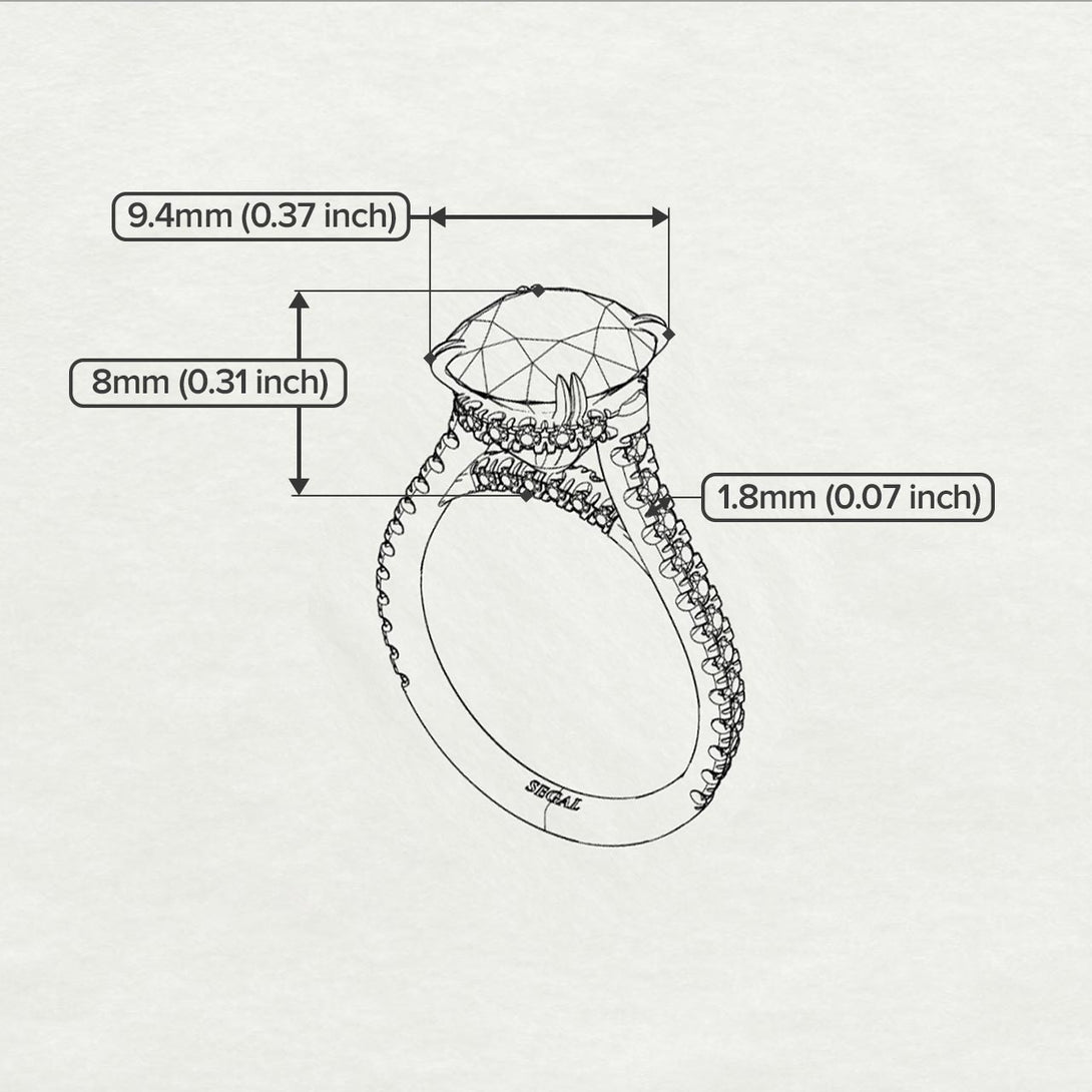 Hidden Diamond Double Cat Claw Prongs Citrine Ring - Hazel No. 605